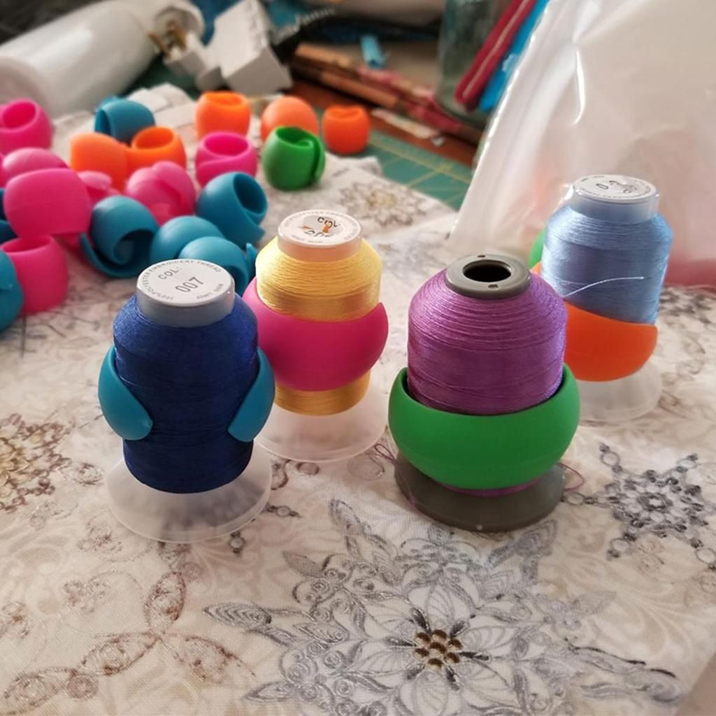 48Pcs Silicone Thread Spool Holder Huggers Tailor Thread Bobbins Clip