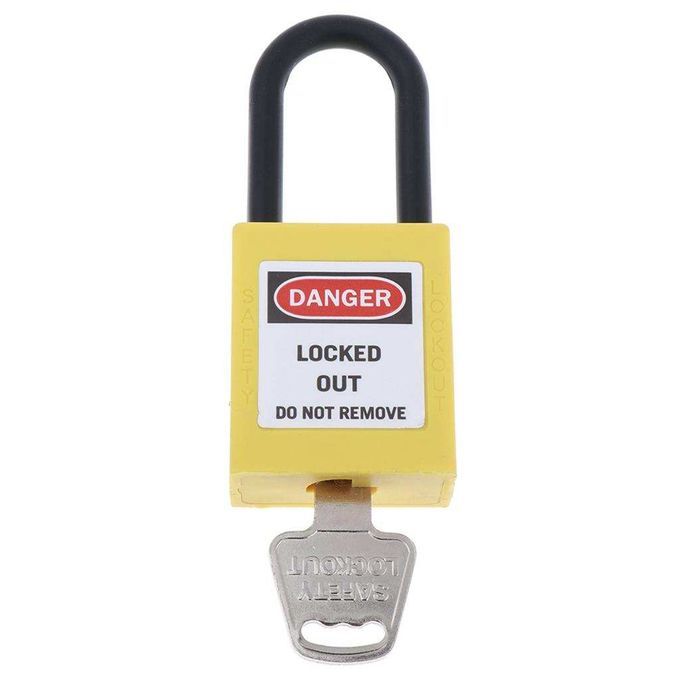Nylon H:38mm Shackle Safety Lockout Padlock Keyed Alike,6-pin Yellow