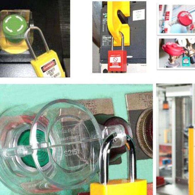 Nylon H:38mm Shackle Safety Lockout Padlock Keyed Alike,6-pin Yellow