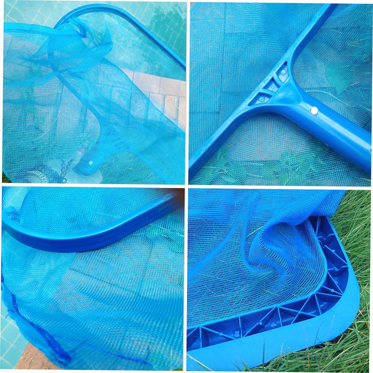 Pool Skimmer Net with Telescopic Pole Removal Leaf Rake Swimming Pool Ponds Fast Cleaning Tool with Heavy-Duty Aluminium Frames Deep Mesh Nets