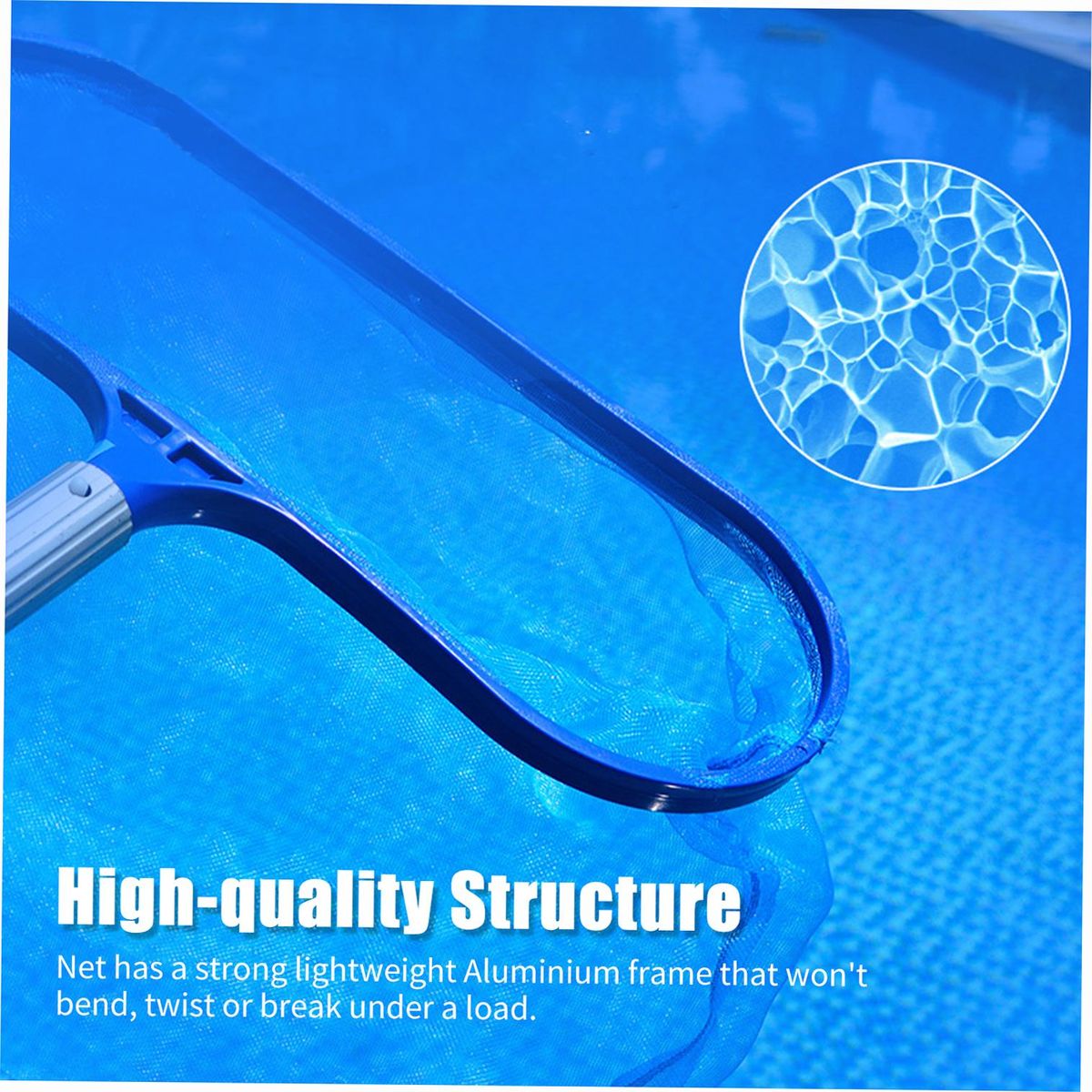 Pool Skimmer Net with Telescopic Pole Removal Leaf Rake Swimming Pool Ponds Fast Cleaning Tool with Heavy-Duty Aluminium Frames Deep Mesh Nets