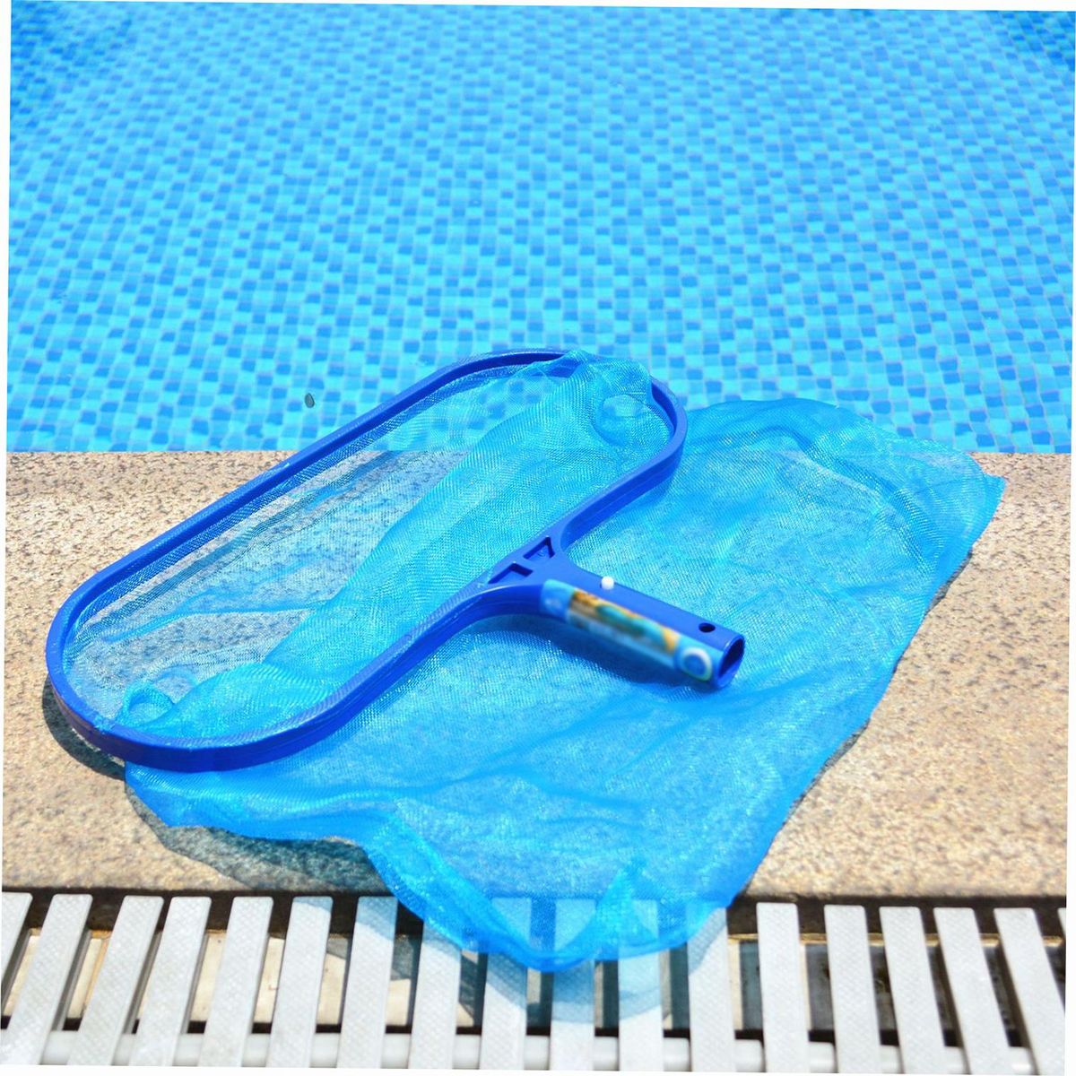 Pool Skimmer Net with Telescopic Pole Removal Leaf Rake Swimming Pool Ponds Fast Cleaning Tool with Heavy-Duty Aluminium Frames Deep Mesh Nets