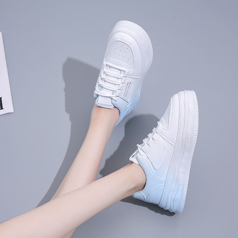 Luxury Sneakers Fashion Women Casuals Basketball Style Sneakers 2023 New Trend Lace-up White Blue Shoes Sport Office Shoes