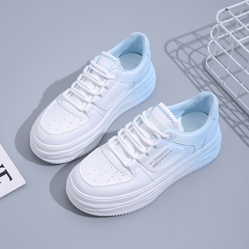 Luxury Sneakers Fashion Women Casuals Basketball Style Sneakers 2023 New Trend Lace-up White Blue Shoes Sport Office Shoes