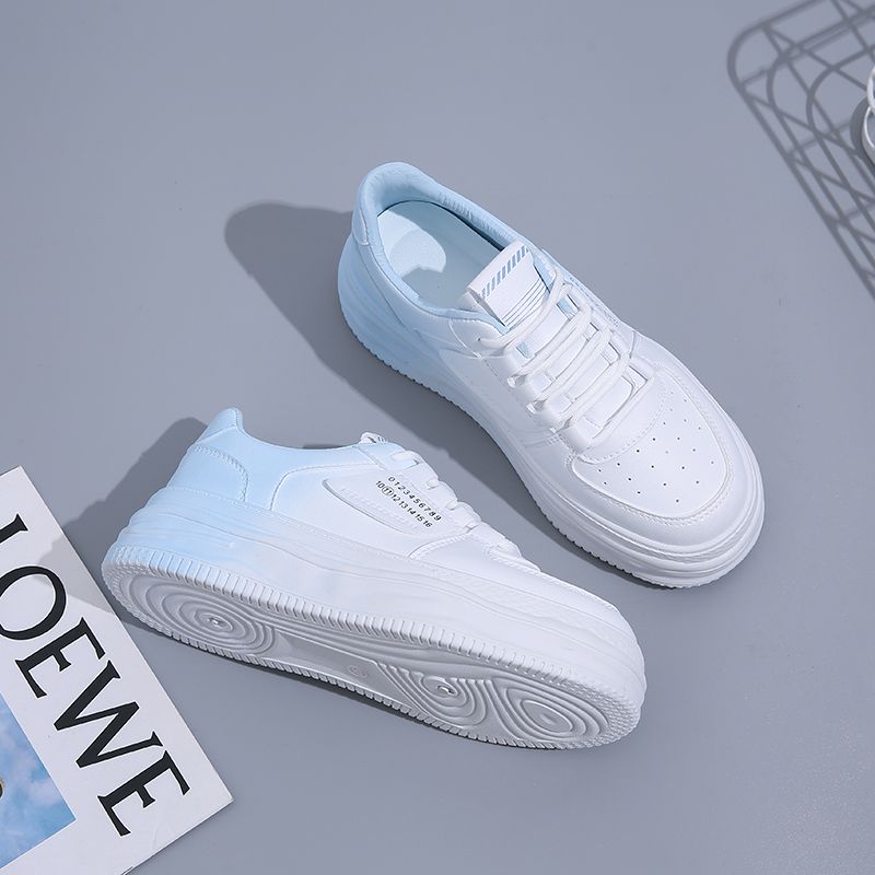 Luxury Sneakers Fashion Women Casuals Basketball Style Sneakers 2023 New Trend Lace-up White Blue Shoes Sport Office Shoes