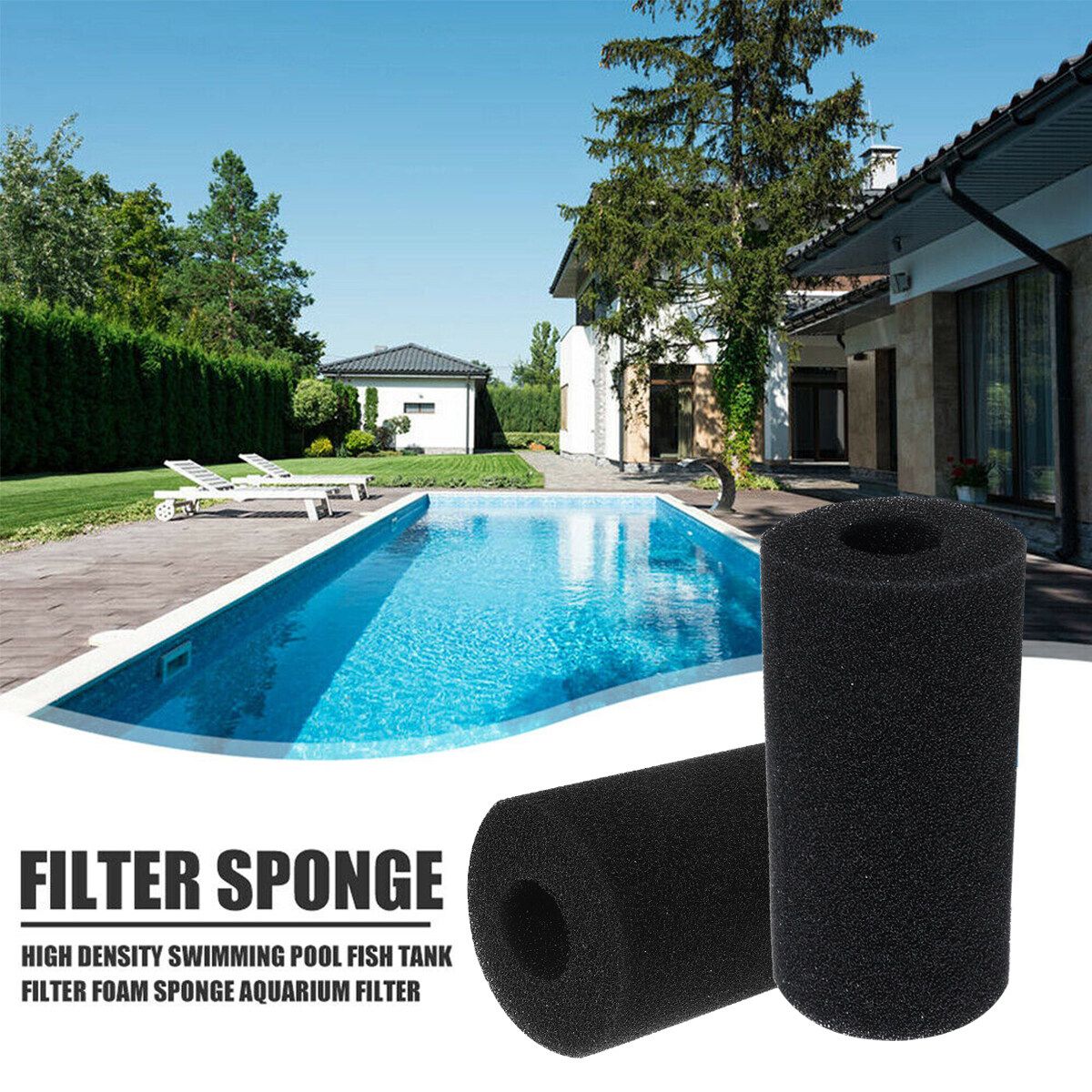 10.2x9.3cm(4.02x3.66in)/20x10cm(7.87x3.94in) Reusable&Washable Swimming-Pool Filter Foam Sponge Cartridge For Intex Type A C7 10.2x9.3x3cm