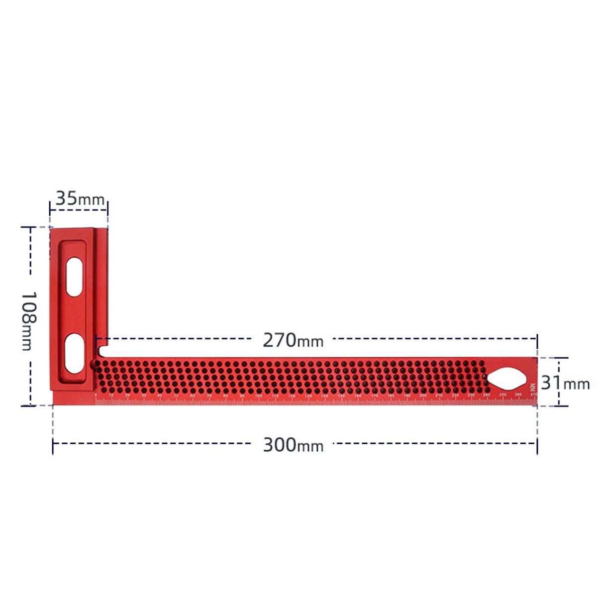 90 Degree Aluminum Alloy Square Ruler With Metric Scale