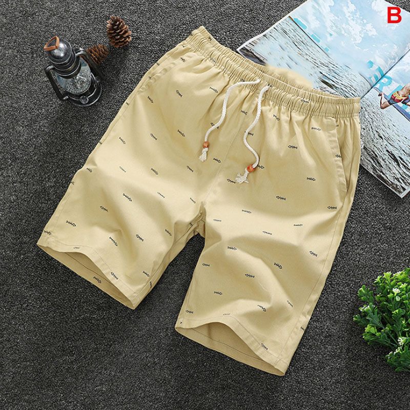 Newly Men Shorts Solid Color Breathable Slim Fit Middle Waist Half Pants For Summer
