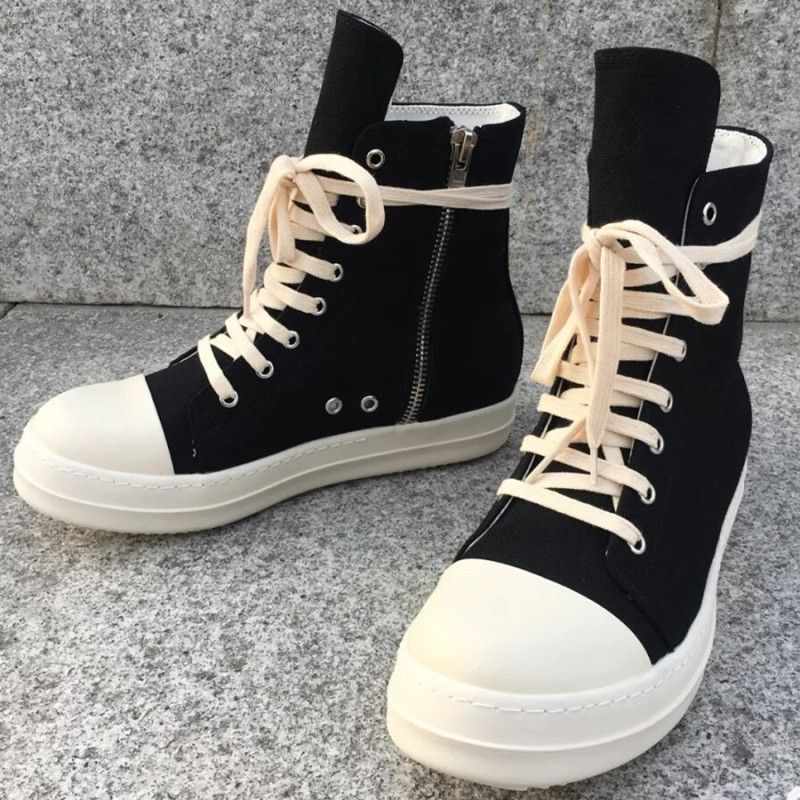 Hip Hop Ro 2023 New High-top Canvas Shoes-Black Canvas