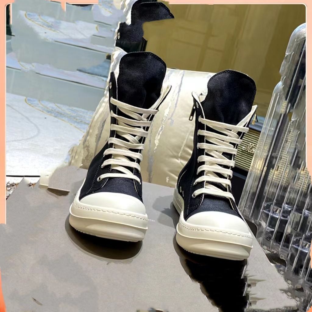 Hip Hop Ro 2023 New High-top Canvas Shoes-Black Canvas