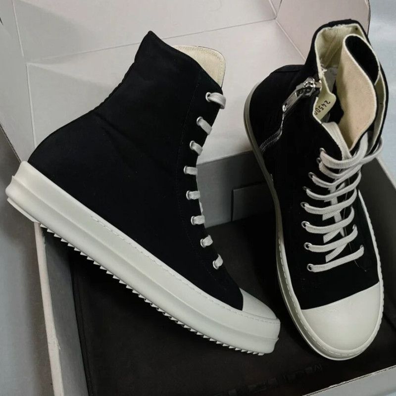 Hip Hop Ro 2023 New High-top Canvas Shoes-Black Canvas