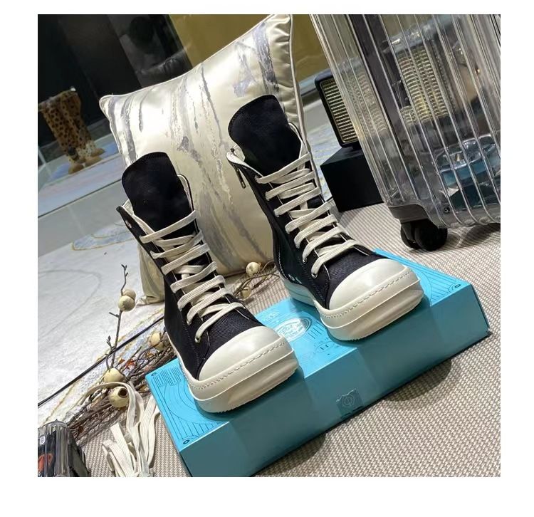 Hip Hop Ro 2023 New High-top Canvas Shoes-Black Canvas