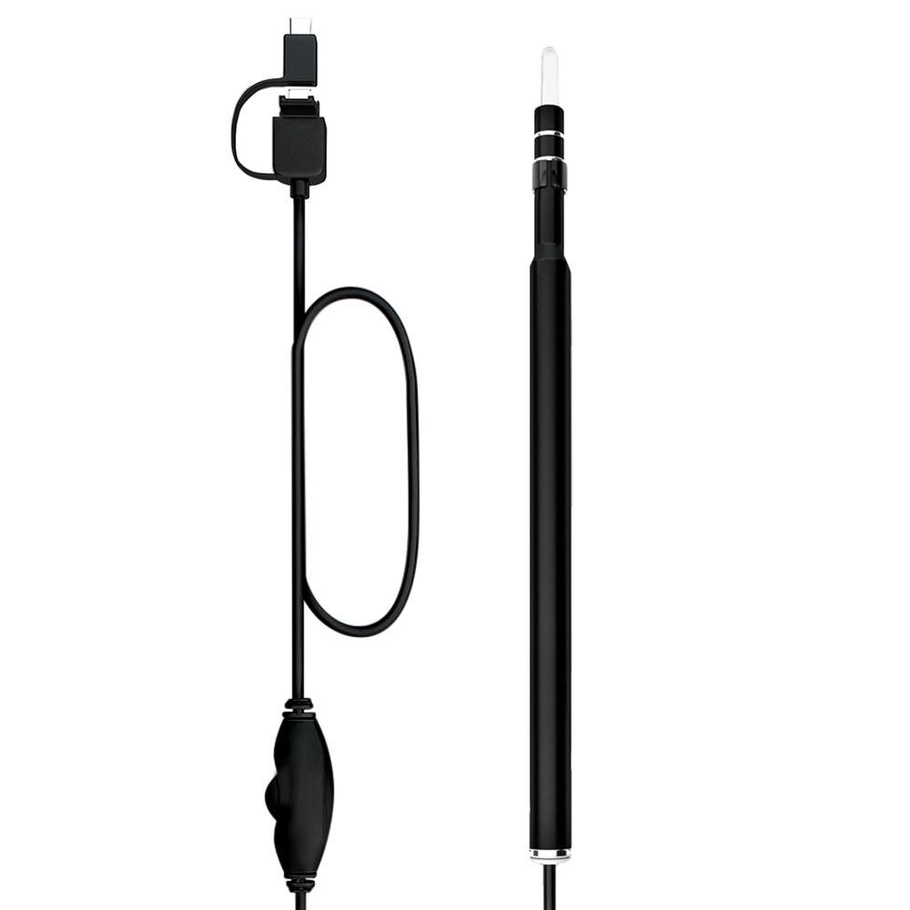 3-in-1 USB Ear Cleaning Earpick Endoscope LED Light Multifunctional Borescope Inspection Camera 0.3MP Visual Ear Spoon Health Care Cleaning Tool Earwax Clear Remover Tools Ear Cleaner for OTG Android Micro USB PC