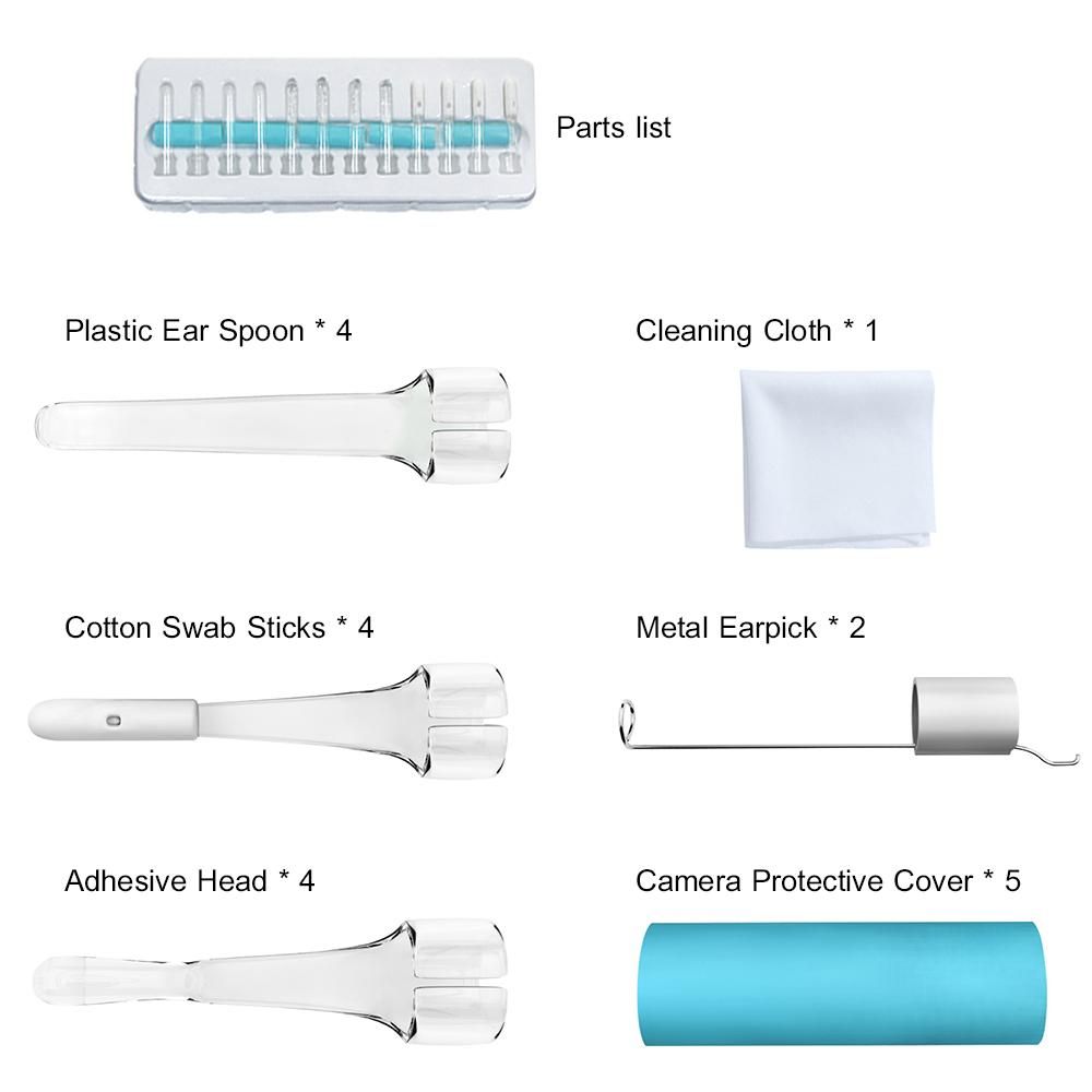 3-in-1 USB Ear Cleaning Earpick Endoscope LED Light Multifunctional Borescope Inspection Camera 0.3MP Visual Ear Spoon Health Care Cleaning Tool Earwax Clear Remover Tools Ear Cleaner for OTG Android Micro USB PC