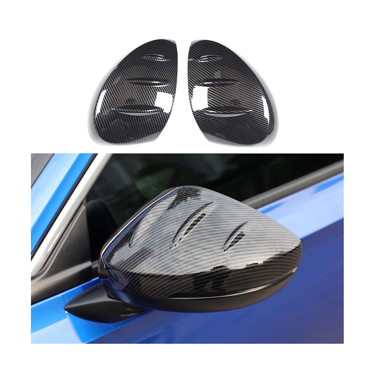 For Honda Civic 11Th Gen 2022 2023 Car Rear View Mirror Cover Caps Trim Sticker, with Turn Signal Type, ABS Carbon