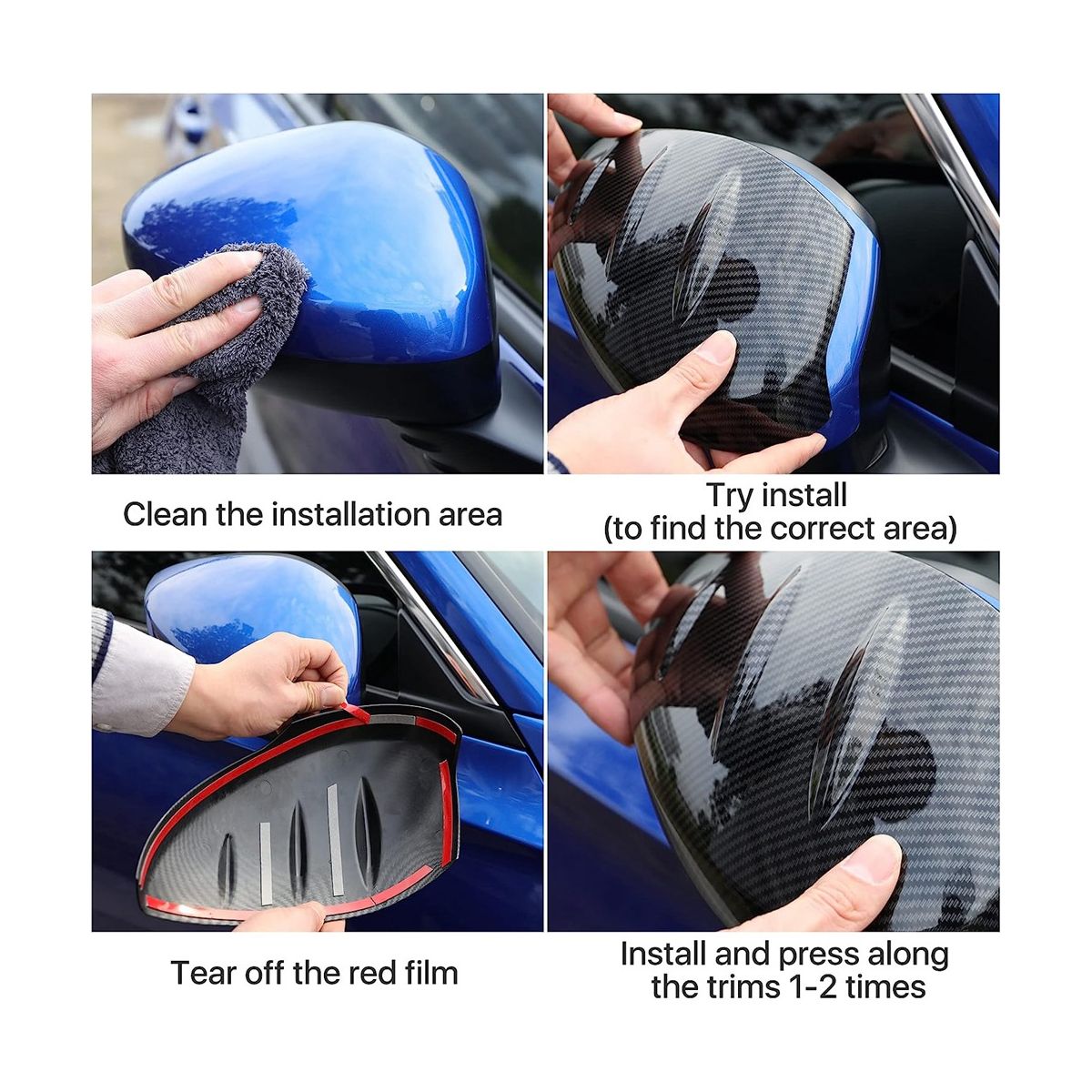 For Honda Civic 11Th Gen 2022 2023 Car Rear View Mirror Cover Caps Trim Sticker, with Turn Signal Type, ABS Carbon