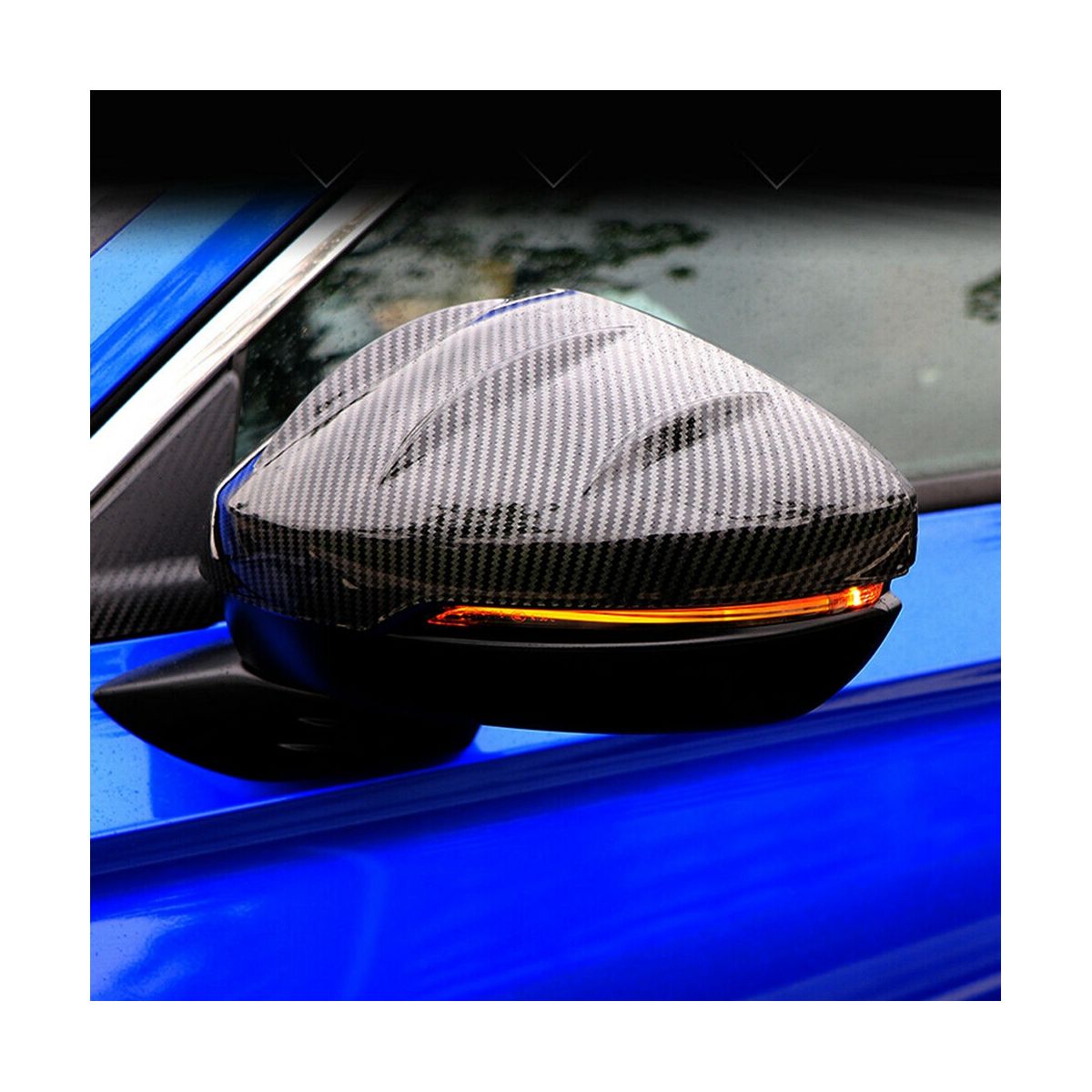 For Honda Civic 11Th Gen 2022 2023 Car Rear View Mirror Cover Caps Trim Sticker, with Turn Signal Type, ABS Carbon