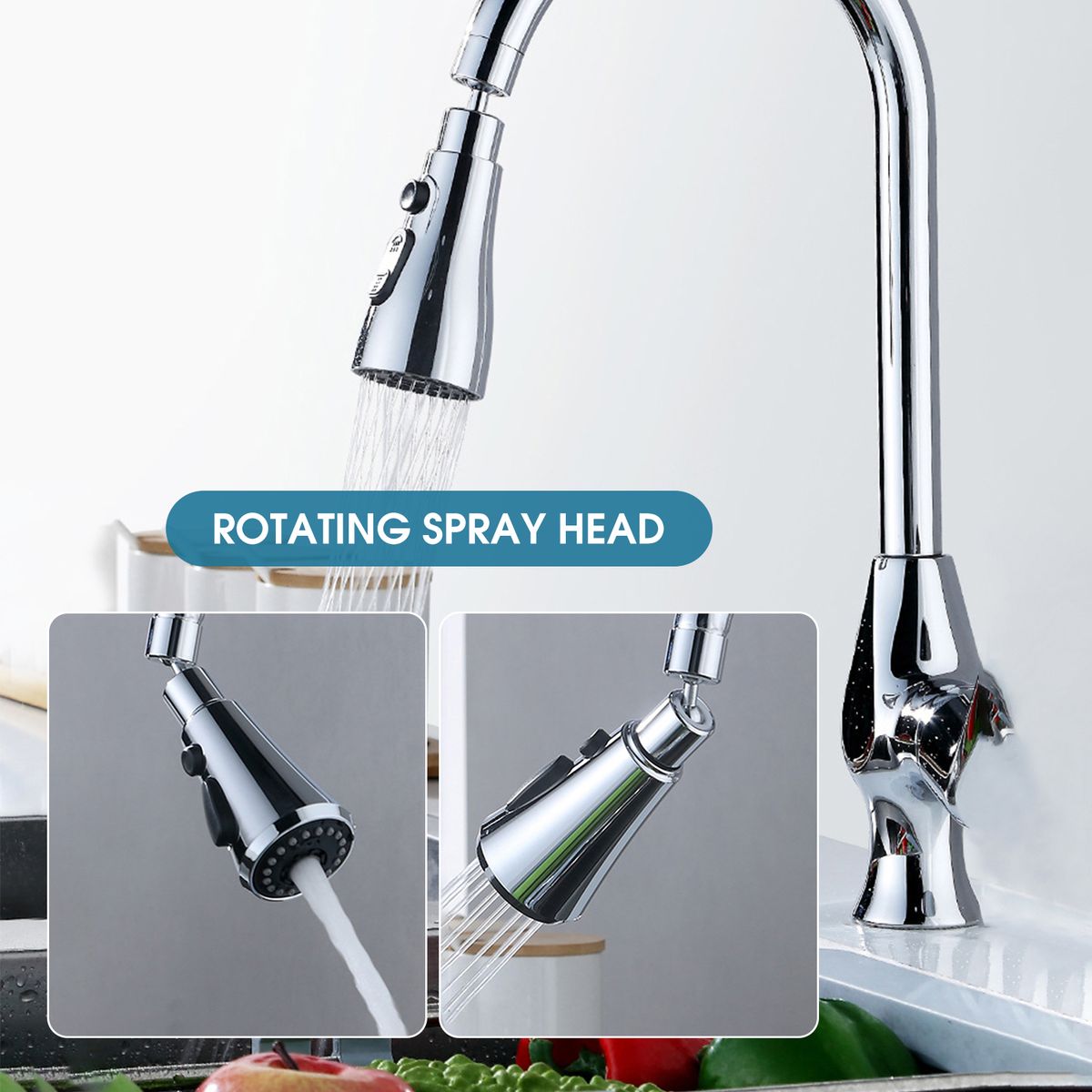 3 Functions Spray Head 360°Swivel Faucet Spayer Head G1/2 Water-saving Sink Aerator