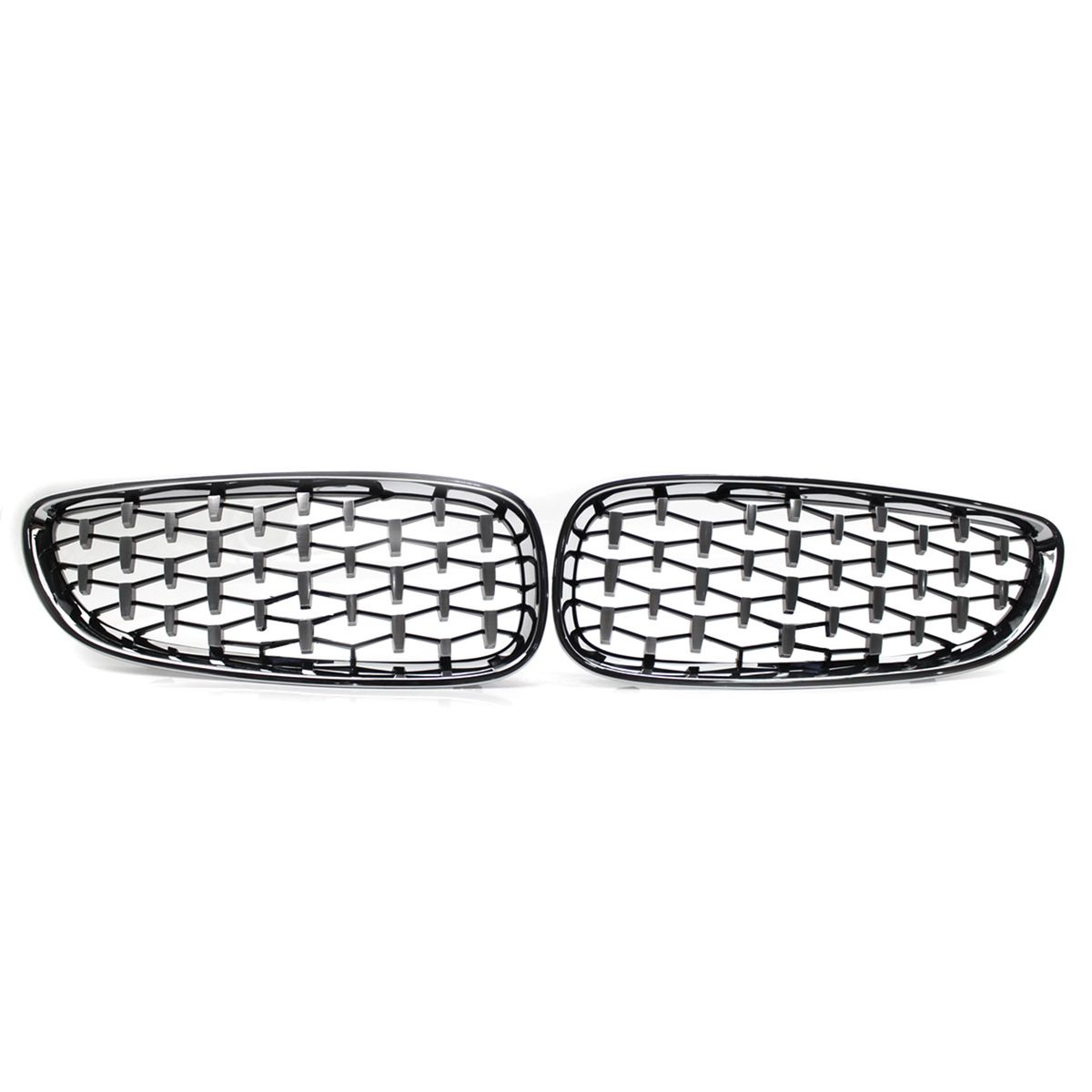 Kidney Titanium Silver Grille Set Grilles Replacement For