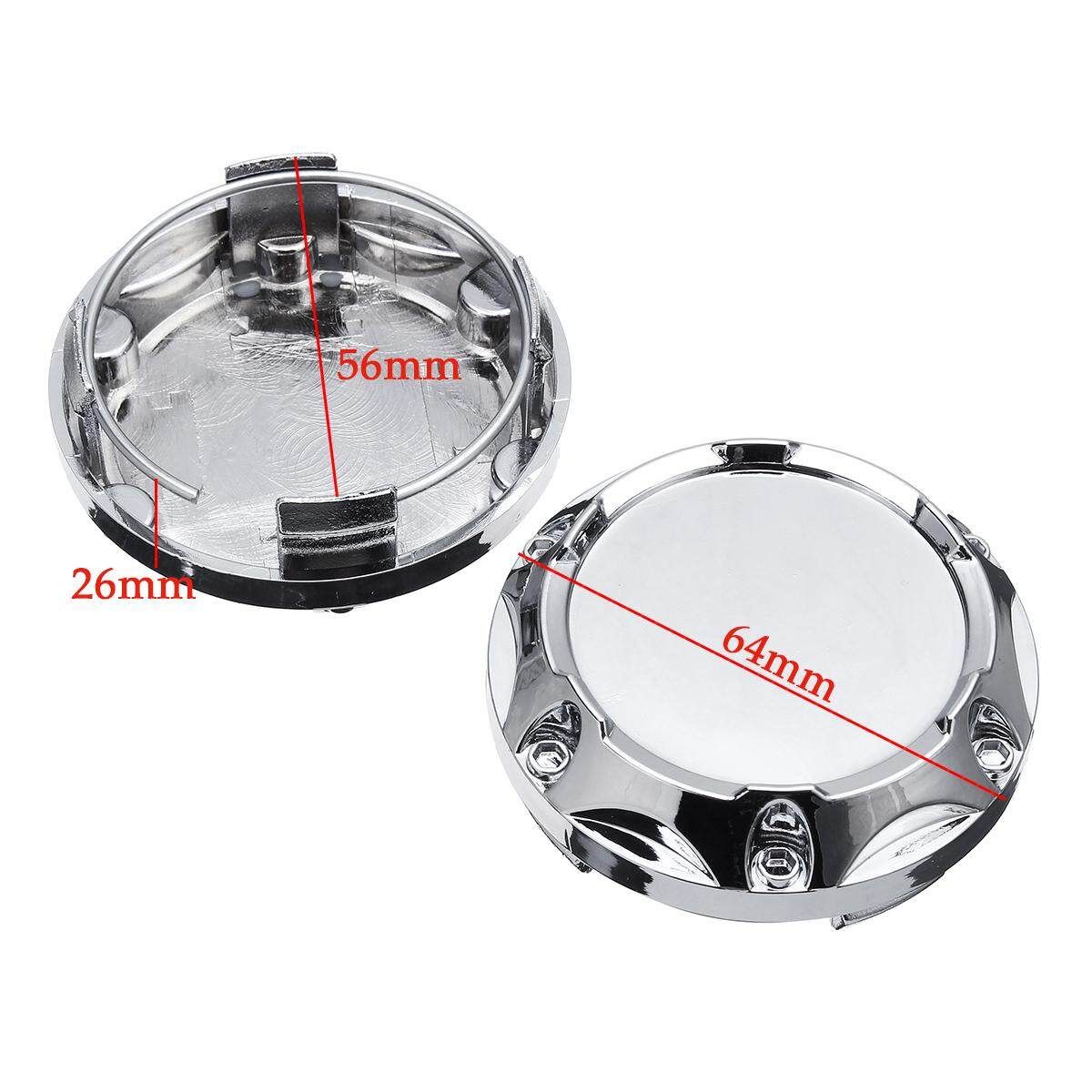 4PC 64mm ABS Silver Wheel Center Hub Caps Wheel Center Emblem