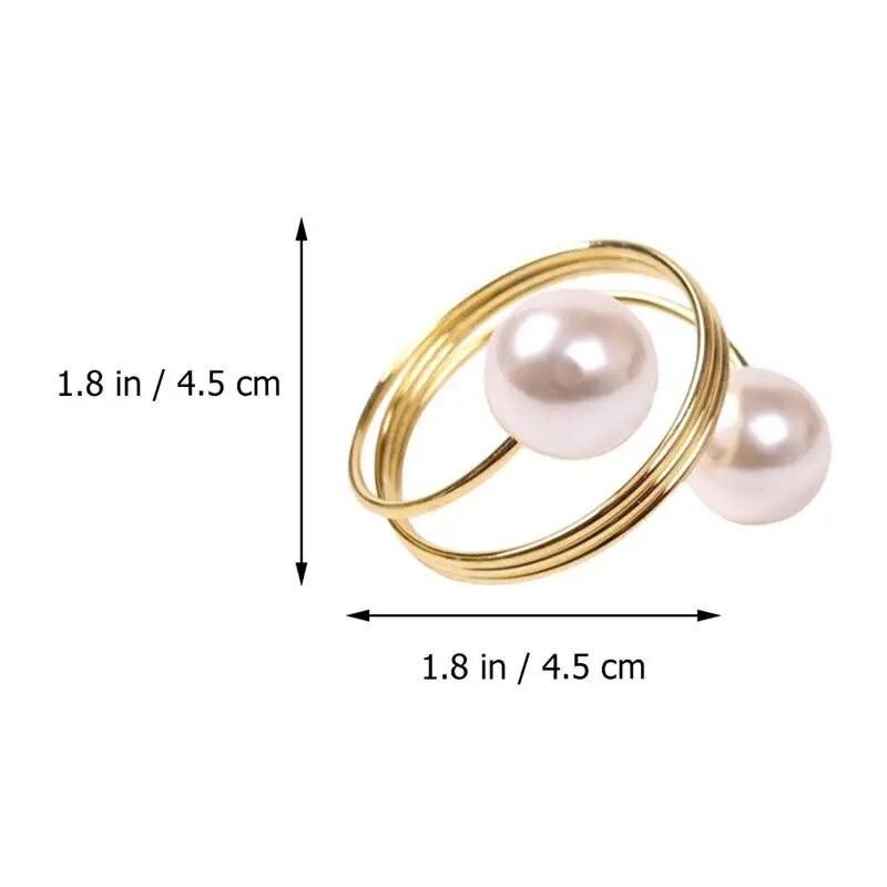 Napkin Rings Christmas Xmas Pearl Buckles Serviette Metal Ring Party Holder Table Linen Circle Jewerly Holders Alloy Garment