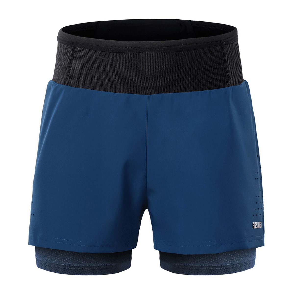 Men 2 In 1 Running Shorts High Waist Athletic Shorts Sport
