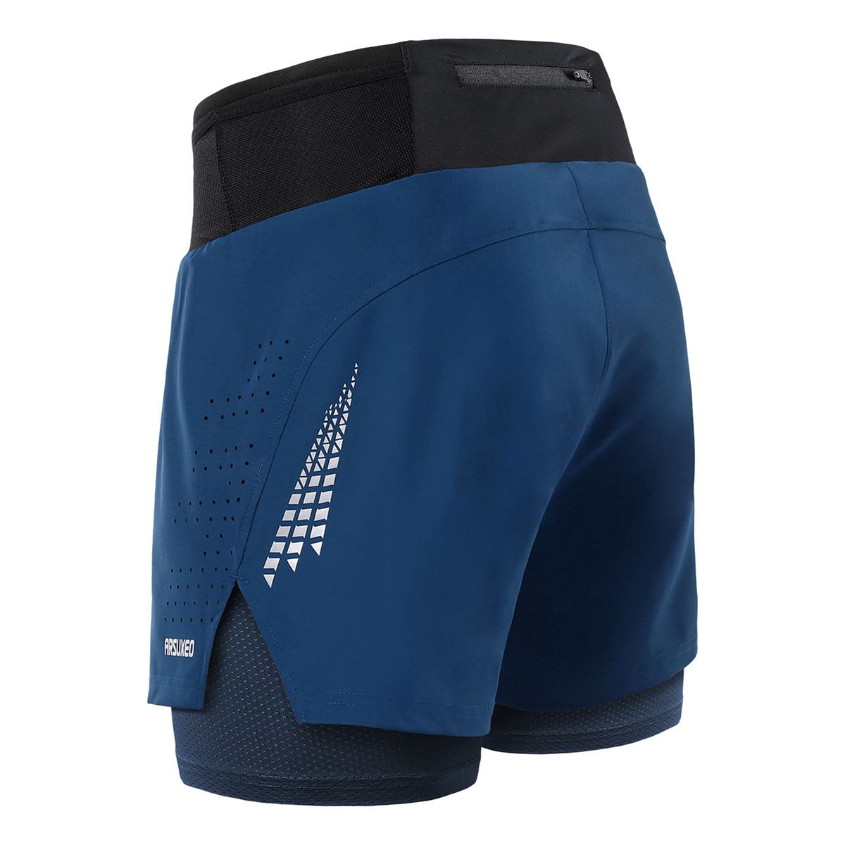 Men 2 In 1 Running Shorts High Waist Athletic Shorts Sport