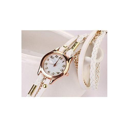 Fashion Women Retro Synthetic Leather Strap Watch Bracelet