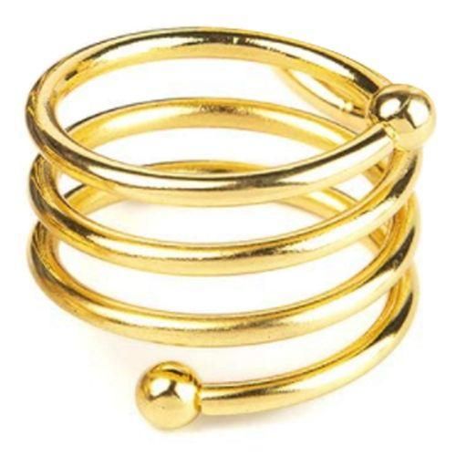 8-Piece Set Of Golden Napkins And Round Napkin