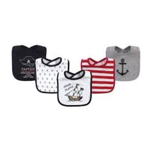 5 In 1 Pack Boys Ahoy Matey Bibs