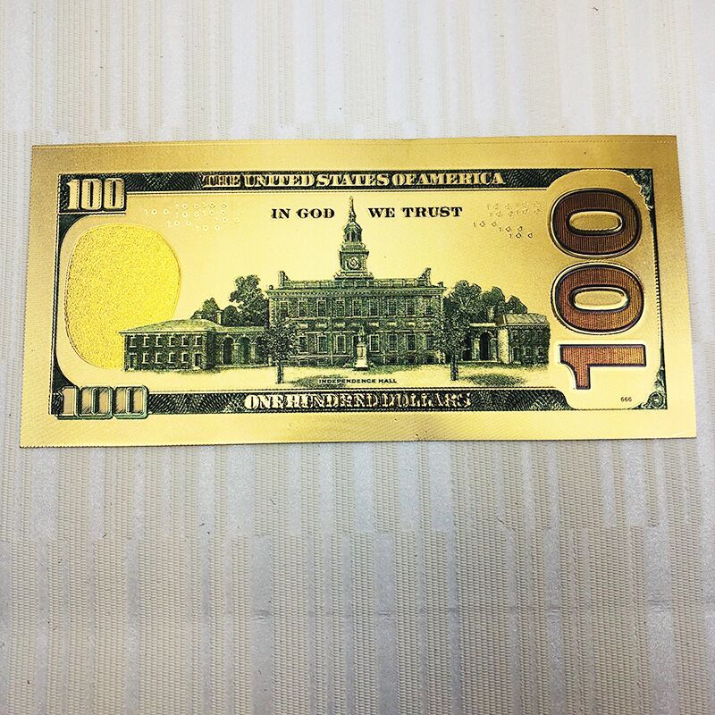 100 Dollar USA Gold Fake  Bill Paper Money Medal