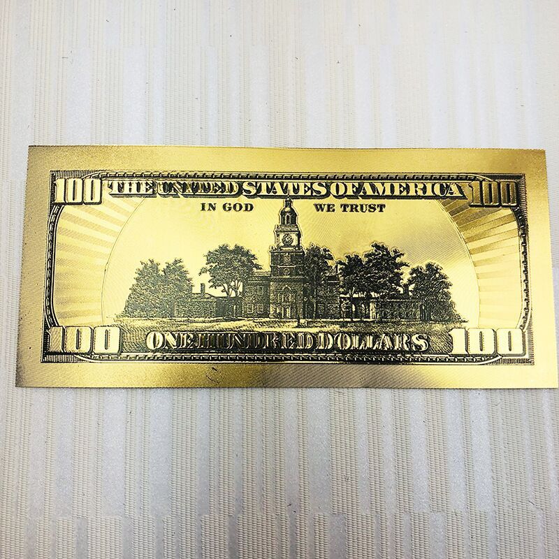 100 Dollar USA Gold Fake  Bill Paper Money Medal