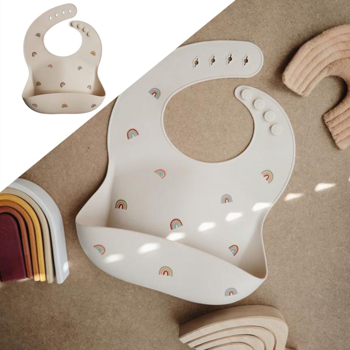 Soft Infant Toddlers Bib  Baby Feeding Rainbow