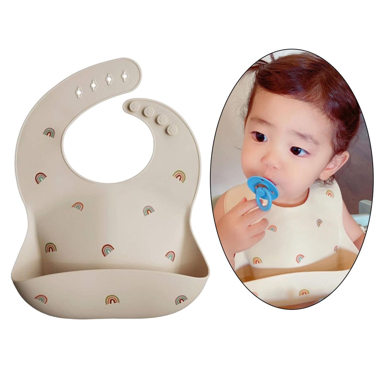 Soft Infant Toddlers Bib  Baby Feeding Rainbow