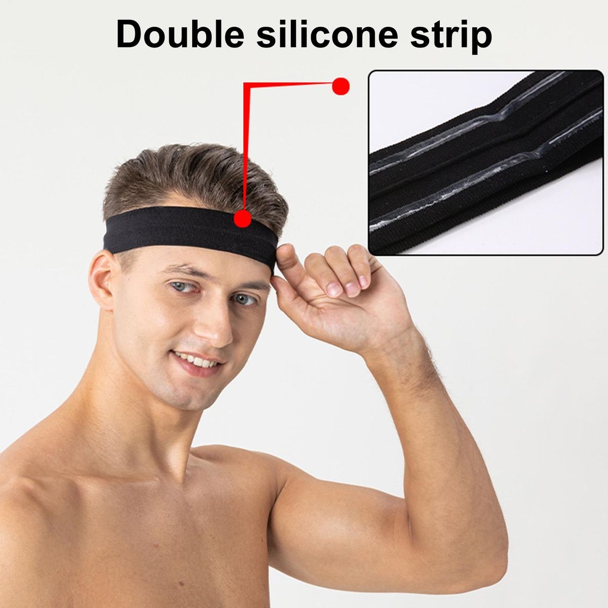 Sports Sweatband Running Cycling Athletic Workout Sweatband Black