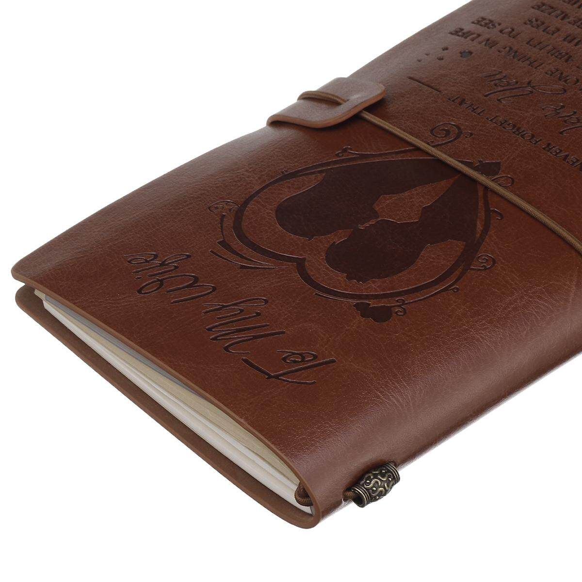 1pcs To My Wife I Love You From Husband Engraved Leather Journal Notebook Diary Custom Message Quotes Gift Anniversary Birthday Graduation