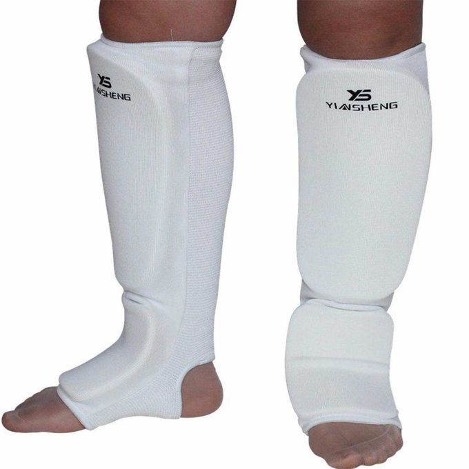 Instep Shin Guard Sanda Taekwondo MMA Boxing Sports Safety S White