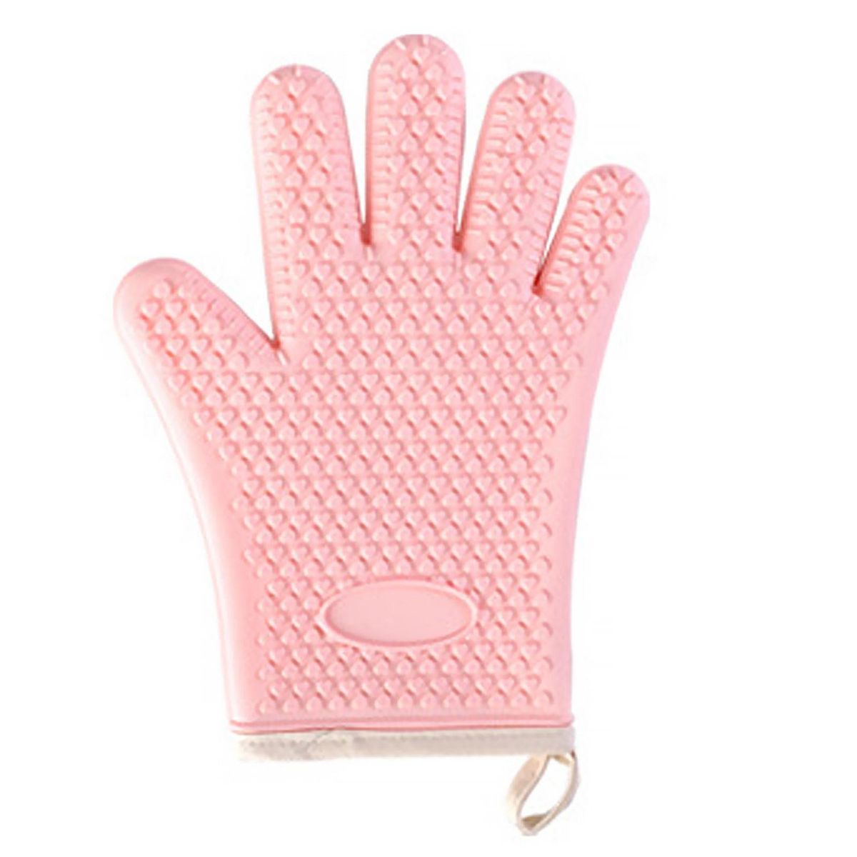 1Pc Oven Mitt Wear Resistant Comfortable Oven Grill Glove Light Pink