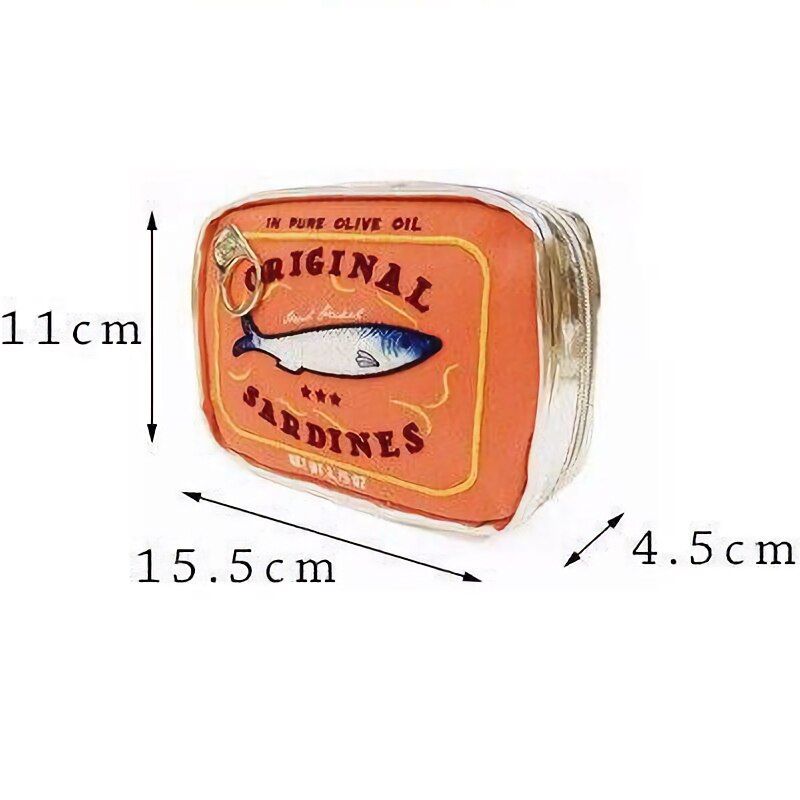 Canned Cute Bags Sardines Bag Makeup Cosmetic Style Animal