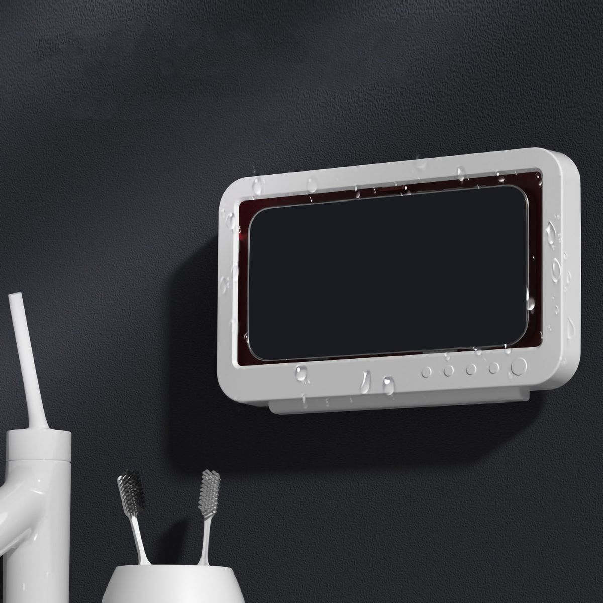 Waterproof Wall-Mounted Cell Phone Holder Case With Touch