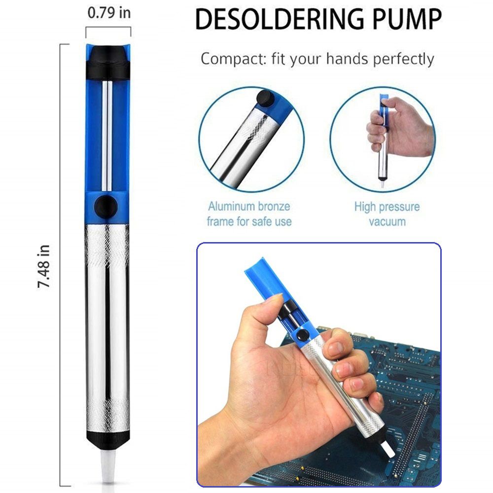 Desoldering Pumps Remover Sucker Manual Half Aluminum Vacuum