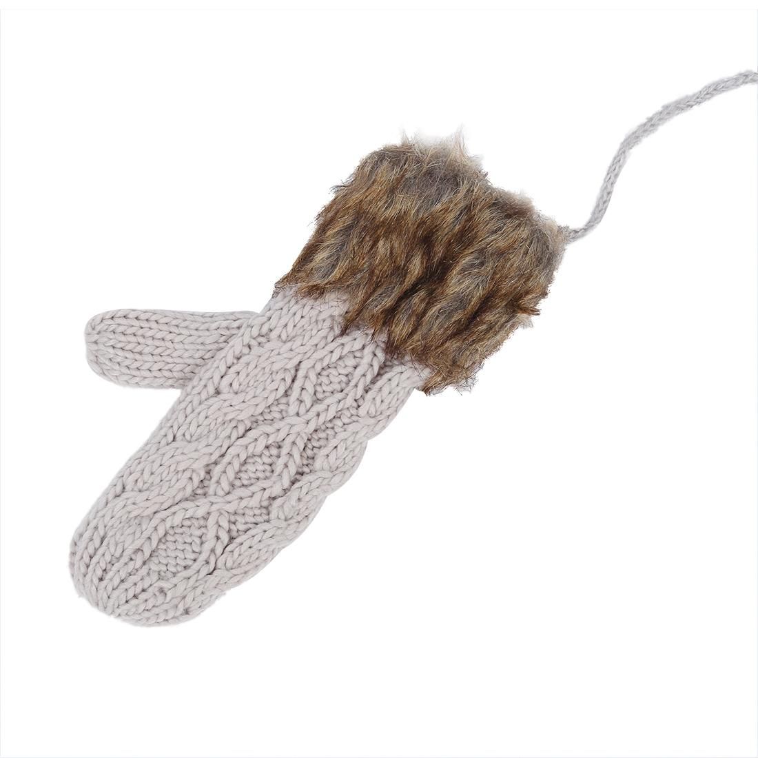 Warm Ladies Rag Wool Winter Snow Mittens Knitted Fleece