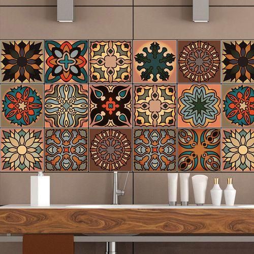20 Pcs 3D Multi Moroccan Self-Adhesive Bathroom