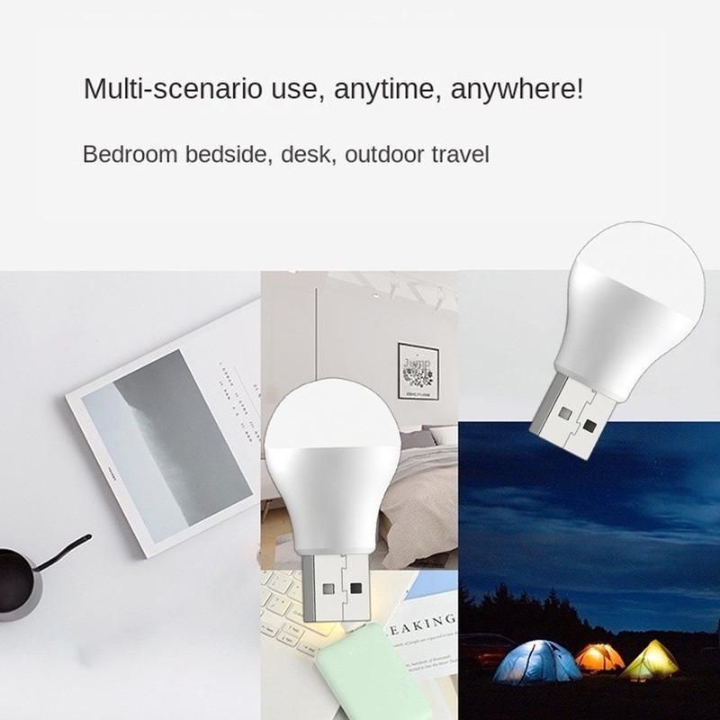 2PCS USB Plug Lamp Computer Mobile Power Charging USB Small Book Lamps LED Warm white
