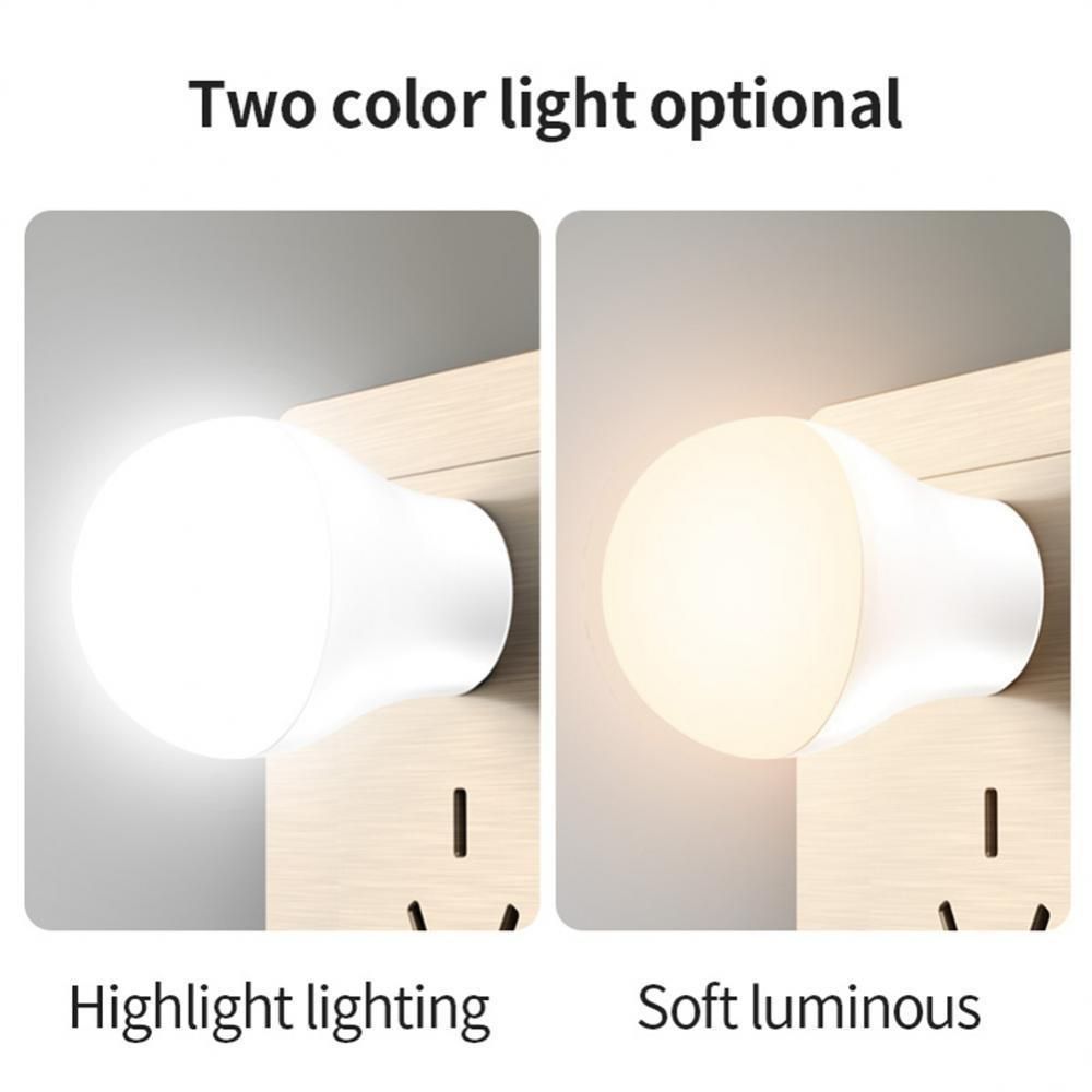 2PCS USB Plug Lamp Computer Mobile Power Charging USB Small Book Lamps LED Warm white