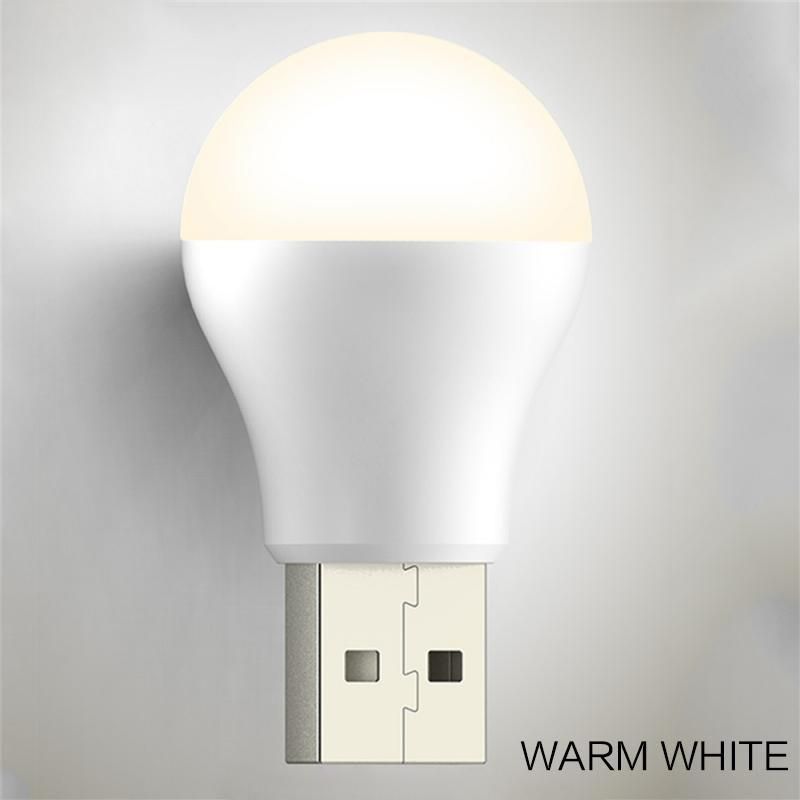 2PCS USB Plug Lamp Computer Mobile Power Charging USB Small Book Lamps LED Warm white
