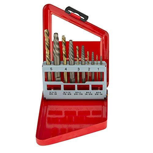 NEIKO 01925A ScrewExtractor And LeftHand DrillBit Set HSS M2