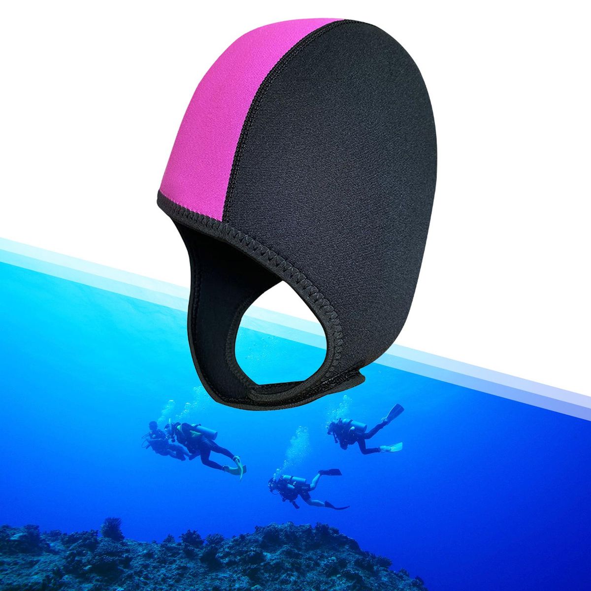 2x Diving Wetsuit Hood Women Men Stretchy Thermal Snorkeling Hat