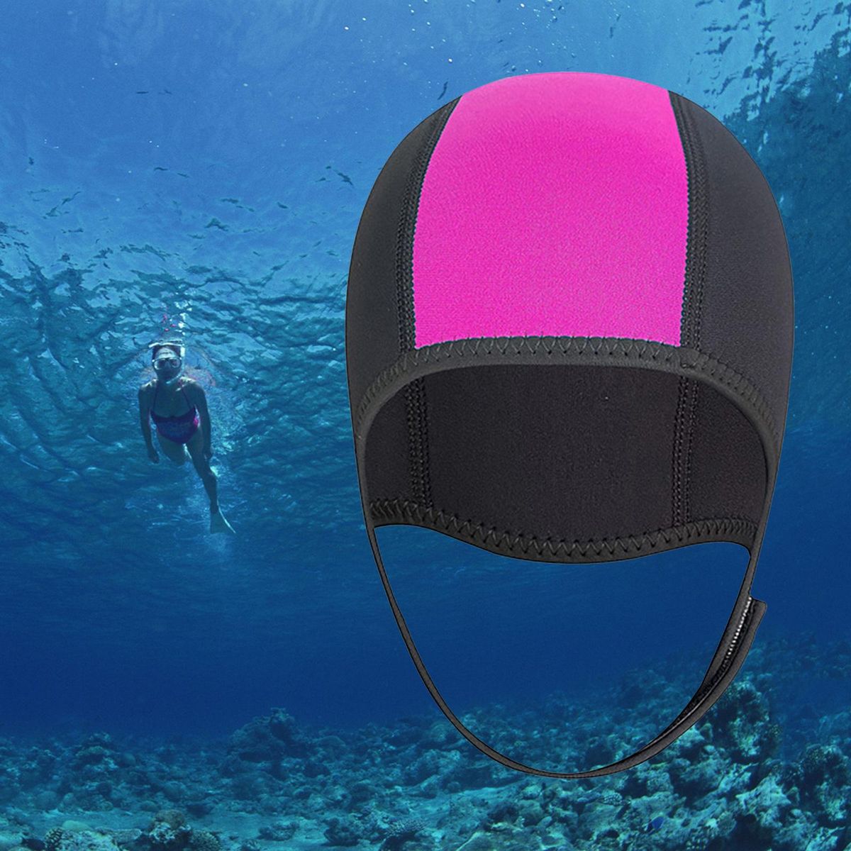 2x Diving Wetsuit Hood Women Men Stretchy Thermal Snorkeling Hat