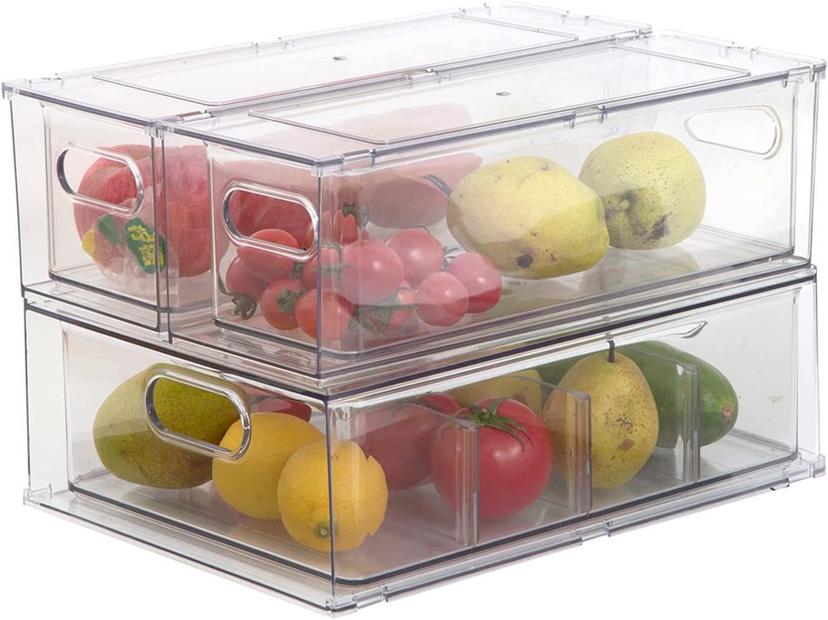 3 PCS Fridge Organizer Set, Houkois Stackable Refrigerator